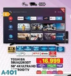 TOSHİBA 58UA2263DT 58 İNÇ 4K ULTRA HD ANDROİD TV AKILLI TELEVİZYON
